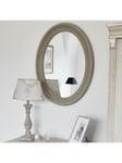 One.World Wilton Oval Wood Wall Mirror, 86 x 66cm, Grey