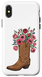 Coque pour iPhone X/XS Jolies bottes de cowgirl Western Floral