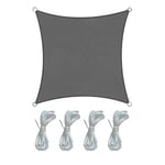 Rebecca Mobili Toile Solaire, Gris Foncé, Polyéthylène Hdpe, Cordes Incluses, pour Balcon Jardin, pour Locaux Commerciaux (3x3 MT)