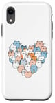 Coque pour iPhone XR Chats kawaii forme de coeur pour les amoureux des chats