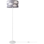 Paco Home - Lampadaire Lampe Enfant Chambre Enfant Abat-Jour Étoiles Lune Design 9 (Ø38 cm), Lampadaire à un pied - Blanc