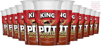 Pot Noodle Beef & Tomato Multipack King Pot Noodle (Pack of 12)