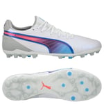 PUMA King Ultimate MG Formula - Vit/Blå/Flat Light Gray/Rosa, storlek 44