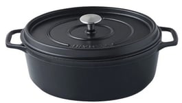 Cocotte en fonte ovale noir 35 cm 8.5 litres mijoteuse INVICTA