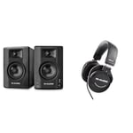 M-Audio BX4BT 4.5" Studio Monitors & PC Speakers with Bluetooth for Recording and Multimedia & HDH40 – Over Ear Studio Headphones with closed back design, flexible headband and 2.7m cable