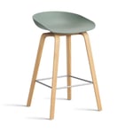 HAY About a Stool 32 Low barstol lackerat ekstativ 2.0 Fall green-rostfritt stålstöd