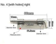 Loquet de 2,2 de baril de sécurité en métal à ressort en acier inoxydable,loquets à ressort argentés,charnières d'armoire de porte,quincaillerie pour la maison - Type 4-hole-R #A