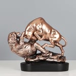 NILEEBUKER Wall Street Bull and Bear Statue Bronze Patina Resin Stock Market Charging Sculpture Home Office Decor