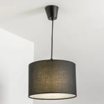 Abat-jour de plafond en tissu noir avec diffuseur givré CGC LUCIA