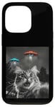 Coque pour iPhone 13 Pro Maine Coon Cat Selfie avec Alien OVNI Homme, Femme, Enfant