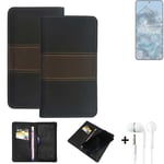 Wallet Case + headphones for Google Pixel 8 Pro Protective Cover Brown