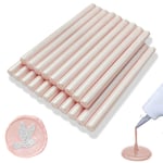 Bâton de cire, 20 PCS mini pistolet à colle bâton de cire d'étanchéité pour tampon de cire, bâtons de cire de scellement pour invitations de mariage, cartes (Pearlescent Pink)