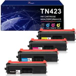 7Magic TN423 Compatible Toner Cartridges Replacement for Brother TN-423 TN-421 TN421 for HL-L8260CDW HL-L8360CDW MFC-L8690CDW MFC-L8900CDW DCP-L8410CDW DCP-L8410CDN (Black Cyan Magenta Yellow, 4-Pack)