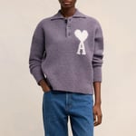 AMI Off White Adc Alpaca-Blend Knit Polo Jumper - XS