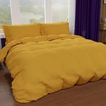 PETTI Artigiani Italiani - One and a Half Duvet Cover, Duvet Cover and Pillow Cases in Microfiber, Solid Color Ocher Yellow, 100% Made in Italy