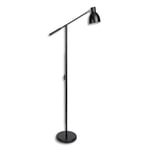 Maul Lampadaire liseuse - Culot E27 Inclinable/orientable Livrée sans ampoule noir mat et métal argenté