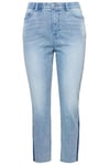 Studio Untold Femme Grandes Tailles Jean mom Taille Haute avec Gousset latéral. Jambes Larges et 5 Poches Bleu Jean 48 832687902-46