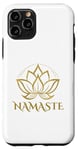 Coque pour iPhone 11 Pro Namaste avec fleur de lotus doré