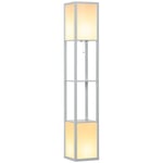 Floor Lamp with Shelves and Dual Light Standing Lamp for Living Room