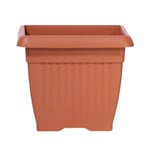 Pot de fleurs carré 42 L cache pot jardinière en plastique marron 45x45x35 cm usage interieur exterieur