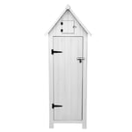 Abri De Jardin En Bois Blanc 66 X 46 X 178 Cm Cabane Cabanon Toit En Asphalte - Imperméable - Espace Extérieur Stockage Rangement Jardin Outils - [Kit De Fixations & Cadenas Inclus]