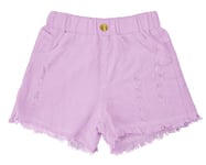 Maeau - Été Pantalon Court Jeans Fille Enfant Taille Élastique Short en Denim Vintage Classique Short en Jean Décontracté Mignon Bermuda - Violet - 7-8 Ans