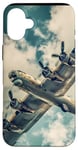 Coque pour iPhone 16 Plus Design aéronautique vintage du bombardier B-17 Flying Fortress de la Seconde Guerre mondiale