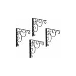 4PCS Support d'étagère Mural Métal-Support Équerre pour Étagère Triangulaire en Fer forgé pour Salle de Bains, Cuisine (4PCS)