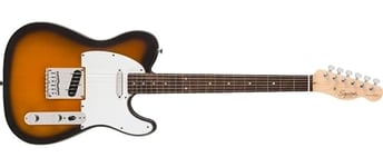 Squier by Fender Debut Collection Guitare Électrique Telecaster, Touche en Laurier, Pickguard Blanc, Sunburst 2 Couleurs