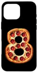 Coque pour iPhone 16 Pro Max 8e anniversaire Pizza Party Garçons Cheese Kids Pie Eight Bday Boy