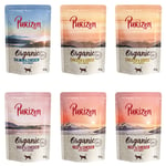 Purizon Organic 6 x 85 g - Mix: 2 x Øko Kylling, 2 x Øko Okse, 1 x Laks, 1 x Øko And