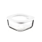 Guzzini - Kitchen Active Design, STORE&MORE GLASS, Récipient hermétique en verre pour réfrigérateur/congélateur/four à micro-ondes (M) - Transparent, 16 x 16 x h7,6 cm | 965 cc - 11330111