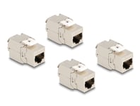 Delock Keystone-Modul Rj45-Uttag Cat.6A Stp 4 Stycken