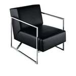 Walter Knoll - Sen Armchair 610-10, Polished Chrome-Plated, Leather Cat. 50 Rodeo-Soft 1417 Pebble, Synthetic Glides - Fåtöljer - Kengo Kuma - Grå - Läder/Metall/Trä