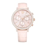 Swarovski Montre Matrix Tennis Chrono, Swiss Made, Bracelet en Cuir, Rose, Finition doré Rose