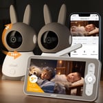 ieGeek 5" Babyphone 2 Caméra Bebe,PTZ 360° Baby Phone Vidéo connecté Smartphone