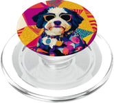 Bernedoodle Chien Mode Mignon Coloré Pop Art PopSockets PopGrip pour MagSafe