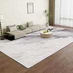 Vamcheer Tapis de salon à poils courts moderne - Tapis de chambre à coucher moelleux et lavable - Grand tapis pour bureau - Super doux - Antidérapant - Gris clair - 240 x 340 cm