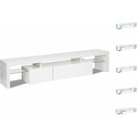 Habitat Et Jardin - Meuble tv led laqué 'Tina' - 187.5 x 34 x 38 cm - Blanc