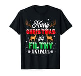 Funny Alone At Home Movies Merry Christmas You Filty Animal T-Shirt