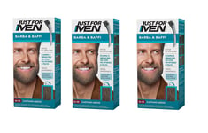 3 Pièces Just For MEN Barbe Et Moustache, Coloration pour Homme Brun Moyen M35