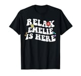 Retro Groovy Relax EMELIE Is Here Funny Mother's Day Name T-Shirt