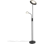 Fez - led Dimmable Lampadaire avec lampe de lecture variateur inclus - 2 lumière - h 180 cm - Noir - Rétro - éclairage intérieur - Salon i Chambre i