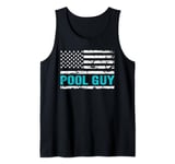 The Pool Guy USA American Flag Patriotic 4th Of July Tank Top