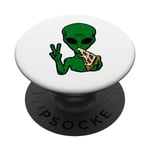 Alien Loving Pizza, ET, vaisseau spatial, zone 51, OVNI, UAP, DRONE PopSockets PopGrip Adhésif