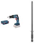 Bosch Professional 18V System Cordless Drywall Screwdriver GSR 18V-EC TE (1/4" Hexagon Socket, Without Batteries and Charger, in L-BOXX) + bit Extra Hard for Phillips Screws (PH2, Length: 145 mm)