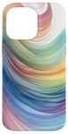 Coque pour iPhone 14 Pro Max Aquarelle minimaliste abstrait pastel coloré arc-en-ciel vague