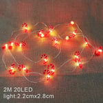 2m Santa Claus Julgran Led String Lights Garland Snöflingor Dekoration För Hem Fairy Nyår Small crutch