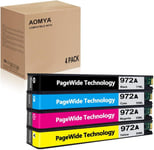 Lot De 4 Cartouches D'Encre Compatibles 972 972A Pour Hp Pagewide 352Dw 377Dw 452Dn 452Dw 477Dn 477Dw 552Dw 577Dw 452Dw Pagewide Managed 55250Dw P57750Dw B/C/M/Y[DYJ073313]