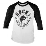 Hybris Rocky - Italian Stallion Baseball Long Sleeve Tee (S,White-Black)